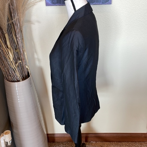 Club Monaco Single Button Black Wool Mohair Blend Minimalist Blazer Jacket Sz 6 - Picture 8 of 14